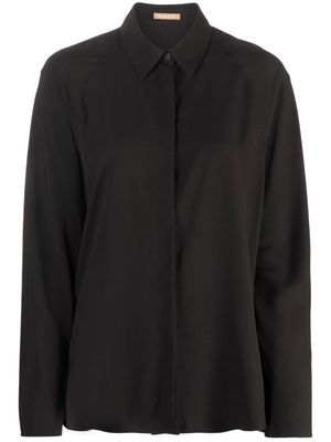 Nehera flute-sleeve micromodal shirt - Black