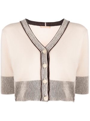 Nehera ribbed-knit cropped cardigan - Neutrals