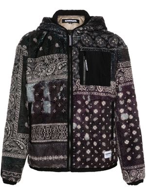 Neighborhood bandana-print fleece jacket - Black