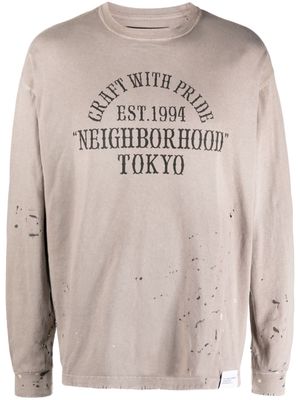 Neighborhood Damage distressed sweatshirt - Neutrals