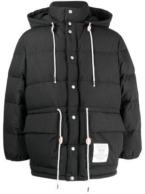 Neighborhood drawstring-fastened padded jacket - Black