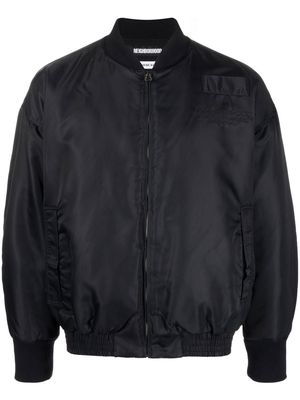 Neighborhood embroidered zip-up bomber jacket - Black