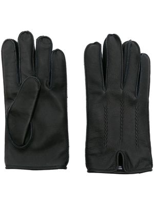 Neighborhood exposed-seam leather gloves - Black