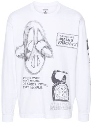 Neighborhood hand-drawn long-sleeved T-shirt - White