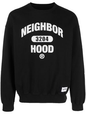 Neighborhood logo-print college sweatshirt - Black