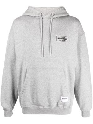 Neighborhood logo-print cotton hoodie - Grey