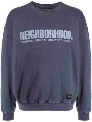 Neighborhood logo-print cotton sweatshirt - Blue