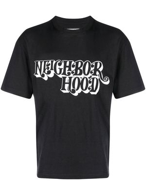 Neighborhood logo-print crew neck T-shirt - Black