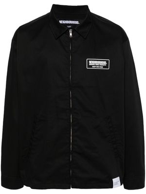 Neighborhood logo-print spread-collar jacket - Black