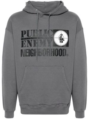 Neighborhood x Public Enemy graphic-print hoodie - Grey