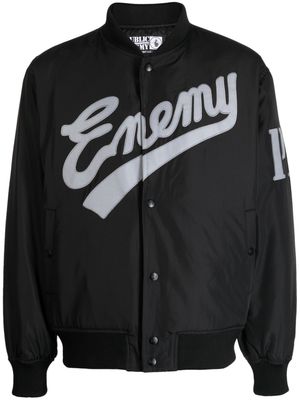 Neighborhood x Public Enemy x Majestic logo-embroidered bomber jacket - Black