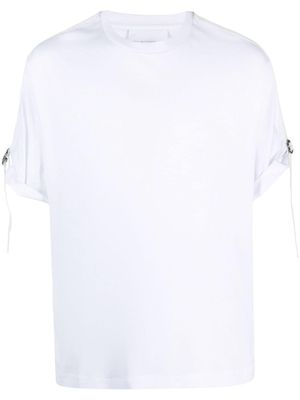 Neil Barrett belted-sleeves cotton T-shirt - White