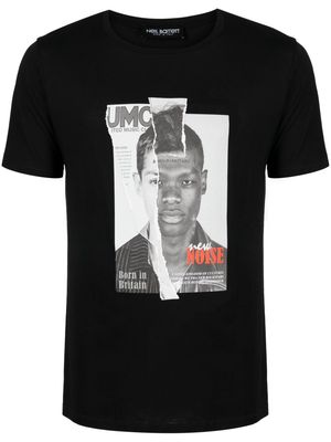Neil Barrett collage-print crew-neck T-shirt - Black