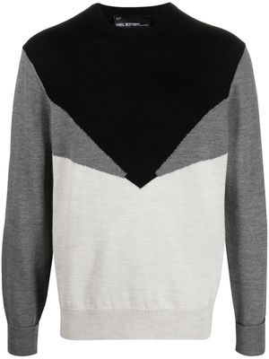 Neil Barrett colour-block knitted jumper - Black
