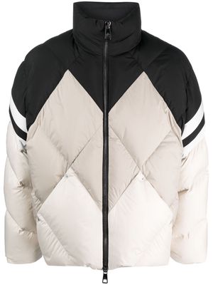 Neil Barrett colour-block quilted padded jacket - Black
