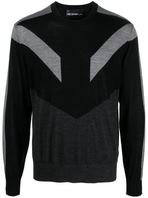 Neil Barrett colour-block wool jumper - Black