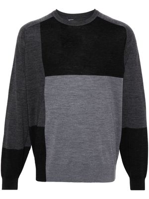 Neil Barrett colour-block wool jumper - Grey