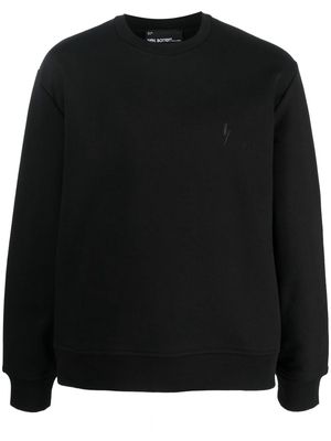 Neil Barrett embroidered-logo knit sweatshirt - Black