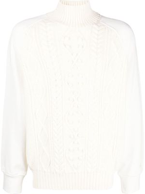 Neil Barrett embroidered-logo sleeve knit jumper - White