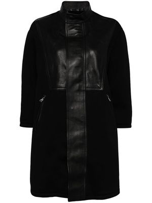 Neil Barrett faux leather-trimmed coat - Black