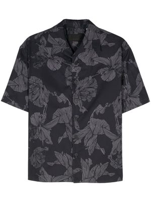 Neil Barrett floral-print bowling shirt - Blue