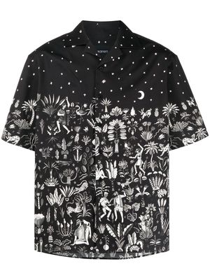 Neil Barrett graphic-print short-sleeve shirt - Black