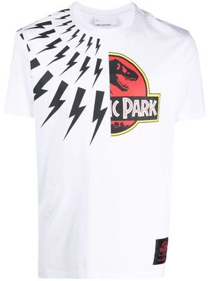Neil Barrett Jurassic Park & Fair Isle Thunderbolt T-shirt - White