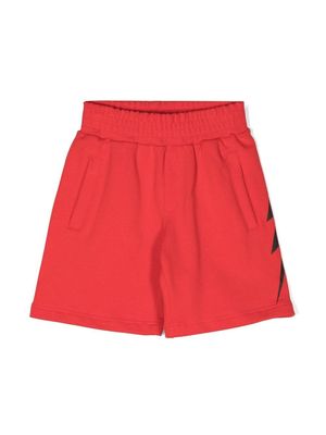 Neil Barrett Kids lightening-print shorts - Red