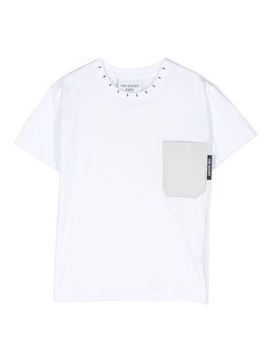 Neil Barrett Kids logo-patch short-sleeve T-shirt - White