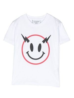 Neil Barrett Kids smiley face-print T-shirt - White