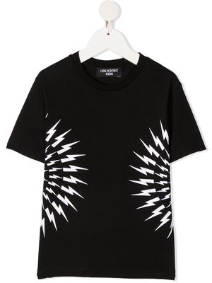 Neil Barrett Kids Thunderbolt-print cotton T-shirt - Black