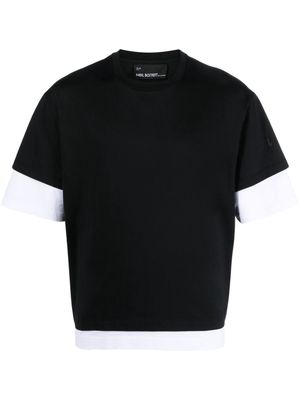 Neil Barrett layered short-sleeve cotton T-shirt - Black