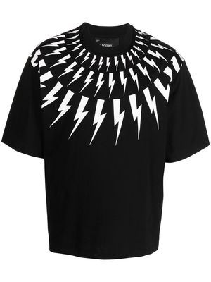 Neil Barrett lightening-bolt graphic T-shirt - Black