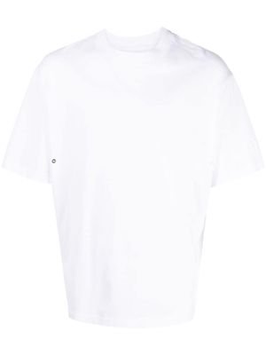 Neil Barrett logo-appliqué eyelet-detail T-shirt - White