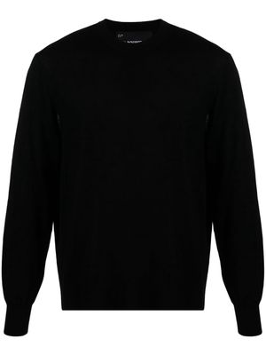 Neil Barrett logo-embroidered crew-neck wool jumper - Black