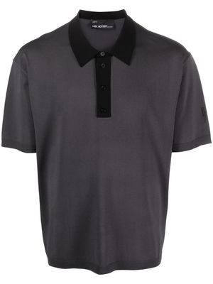 Neil Barrett logo-embroidered polo shirt - Grey