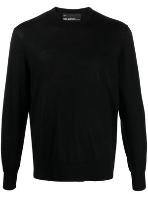 Neil Barrett logo-embroidered wool jumper - Black
