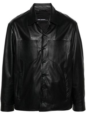 Neil Barrett long-sleeve leather shirt - Black