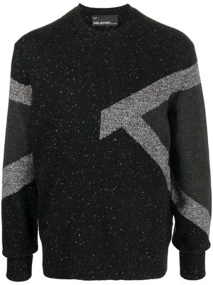 Neil Barrett melange-knit detail jumper - Grey