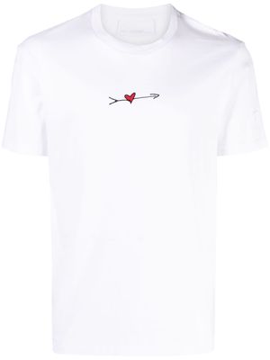 Neil Barrett motif-embroidered cotton T-shirt - White
