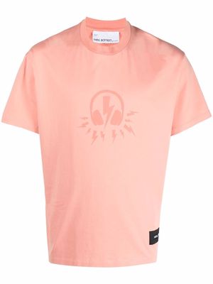 Neil Barrett Music Bolt-print T-shirt - Pink