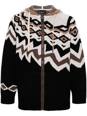Neil Barrett Norway knitted hoodie - Black