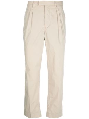 Neil Barrett pleated cropped chino trousers - Neutrals