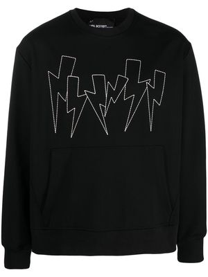 Neil Barrett stitching-detail long-sleeve sweatshirt - Black