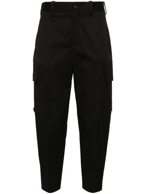 Neil Barrett tapered cotton cargo trousers - Black