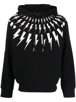Neil Barrett Thunderbolt cotton hoodie - Black