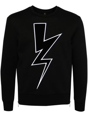 Neil Barrett thunderbolt-embroidered sweatshirt - Black