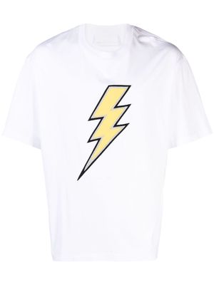 Neil Barrett Thunderbolt-patch cotton T-shirt - White