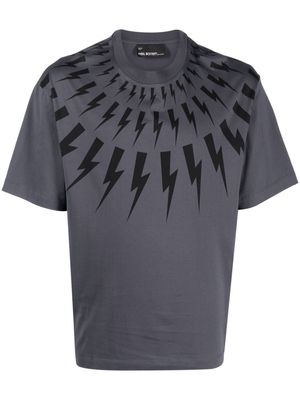 Neil Barrett Thunderbolt-print cotton T-shirt - Grey