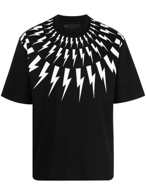 Neil Barrett Thunderbolt-print crew-neck T-shirt - Black